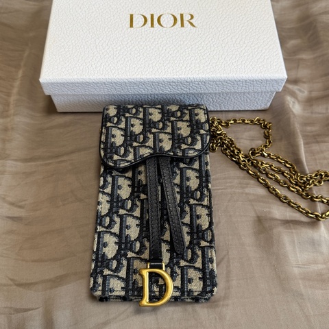 Dior 🩷 迪奧 老花手機包 鏈條肩背包 ✨ 有盒子