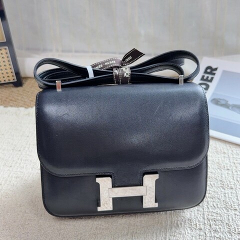 Hermes 黑銀 康康19 C刻 box皮