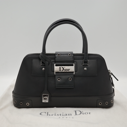 Dior vintage Street Chic 系列 黑色 牛皮 手提包 甜酷風