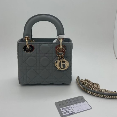 Dior三格岩石灰羊皮戴妃包金扣鏈條包 21年購入