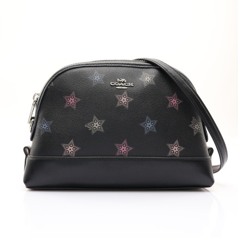 COACH 寇馳 Dome Crossbody 肩背包 黑色 牛皮 帆布 F88031
