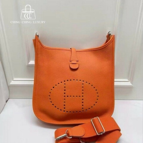 🌈Hermes🧡Evelyne 29🧡橙色銀扣🌈99.5新閑置🌈TC皮🌟evelyne29🌟evelyne🌟愛馬仕🌟