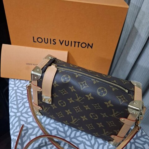 LV Side Trunk MM Monogram 軟盒子包 晶片肩背包