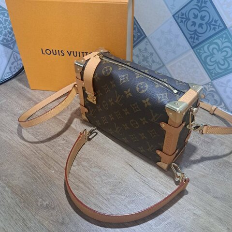 LV Side Trunk MM Monogram 軟盒子包 晶片肩背包