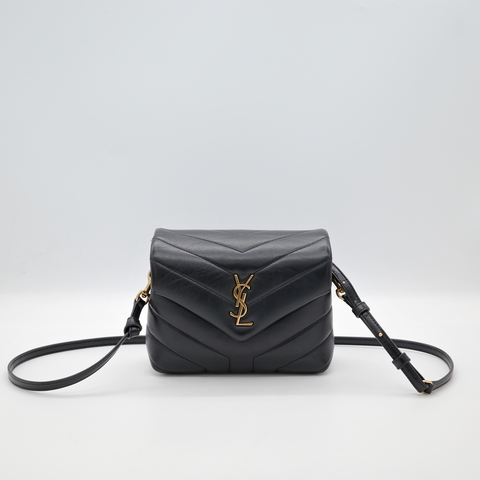 Saint Laurent 聖羅蘭 Loulou 絎縫 黑色 小牛皮 TOY 迷你 手袋 肩背 斜背包 金色五金