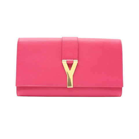 SAINT LAURENT YSL 聖羅蘭  Y Ligne 手拿包 粉紅色 牛皮 311213
