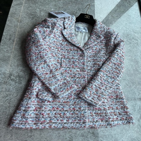 原价10万Chanel23C粉色碎花粗花呢外套fr34~~