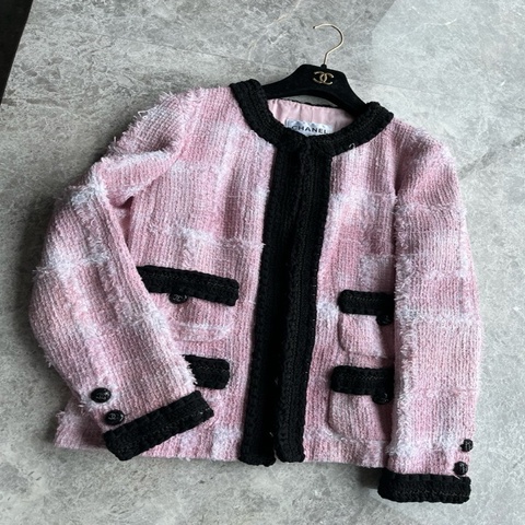 Chanel 22C粉棕色粗花呢外套fr36~~
