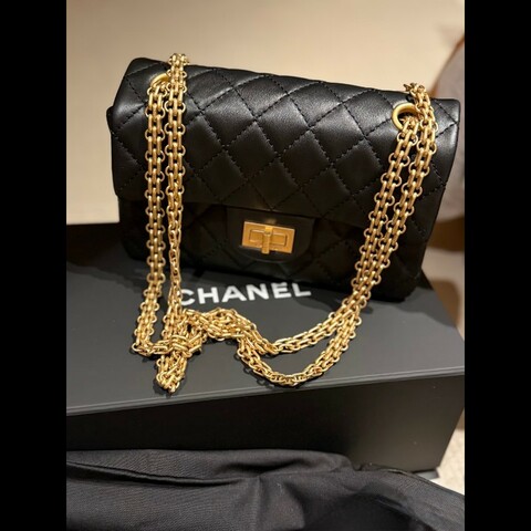 閒置未使用♥️Chanel 黑金2.55 mini 芯片款