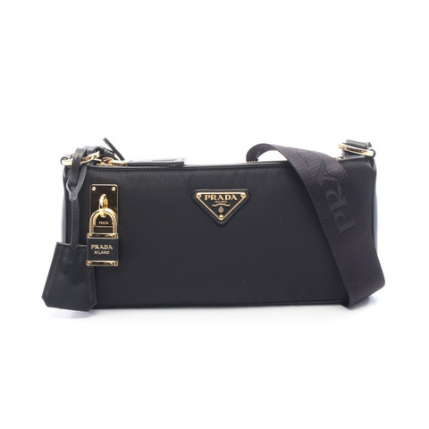 PRADA Re-Nylon TESSUTO＋VITELLO 單肩包 1BC2342C8QF0002 尼龍皮革 黑色 全新 女士