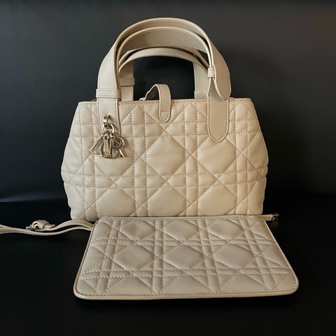 Dior 迪奧 米色 橫版 toujours小號 菜籃子手提包