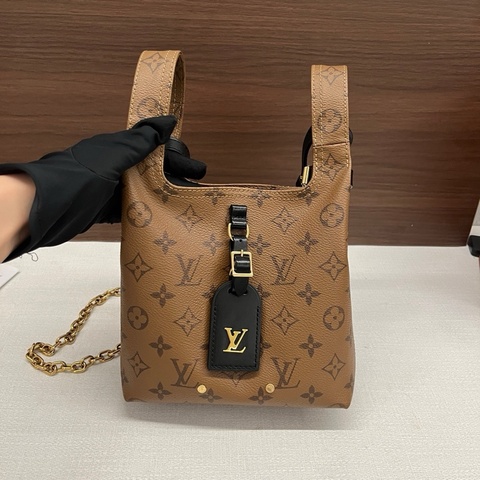 LV路易威登 Louis Vuitton 老花Atlantis BB菜籃子單肩包斜挎包手提包 芯片款