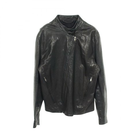 Maison Margiela Riders Zippy 夾克 S30AM0172 黑色皮革，二手女款，尺寸 48
