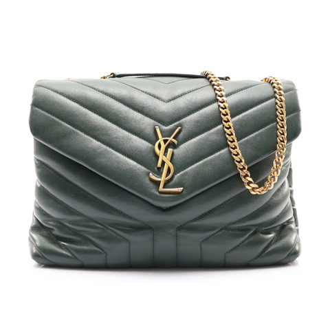 SAINT LAURENT 聖羅蘭 LOULOU Large 肩背包 綠色 牛皮 487216