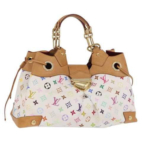 路易威登 Monogram Multicolor Ursula 手提包 白色 M40123 LV Auth ka5973V