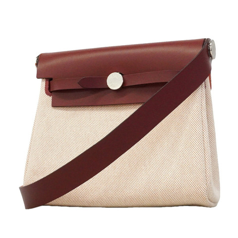 愛馬仕單肩背包，Herbag Zip Mini，Toile H帆布，Rouge G印花，女士款