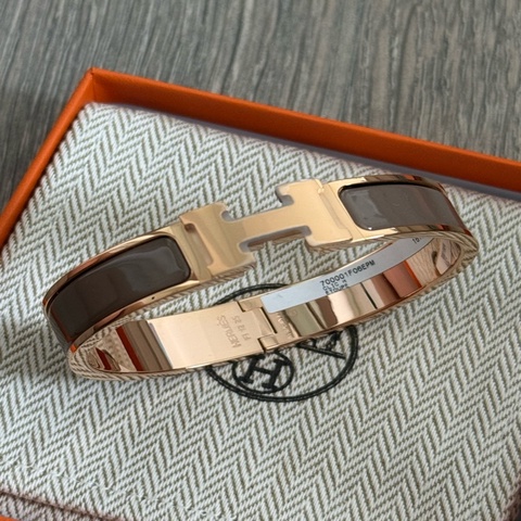 Hermes Clic H 手環 Etoupe 大象灰色 玫瑰金 Pm Size