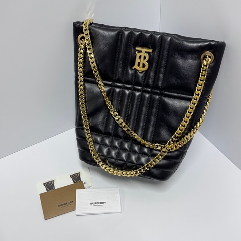 （全新品🆕） Burberry 黑金泡泡羊皮 水桶包 專櫃9.5萬！