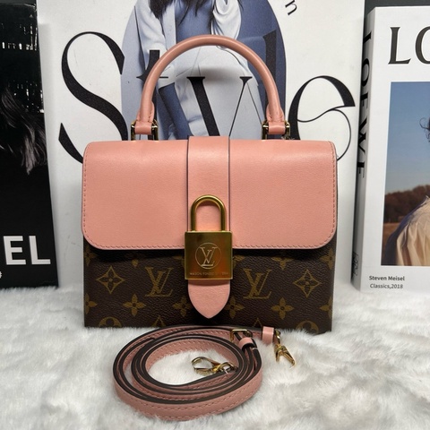 LV/路易威登 locky BB粉拼老花鎖頭手提單肩斜挎包 芯片編碼共存 尺寸20×16×8