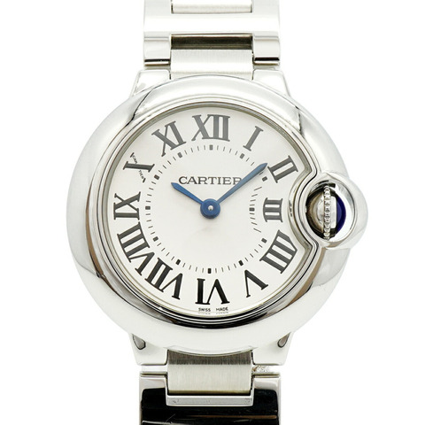 卡地亞 Ballon Bleu SM W69010Z4 銀色錶盤小姐腕錶