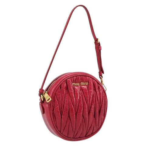 Miu Miu Matelasse 手提包 皮革 紅色 金色 正品 199435V