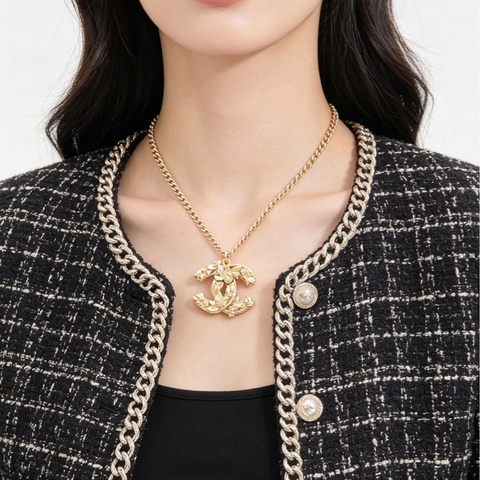 Chanel 拜佔庭系列香檳金雙C雙面項鍊