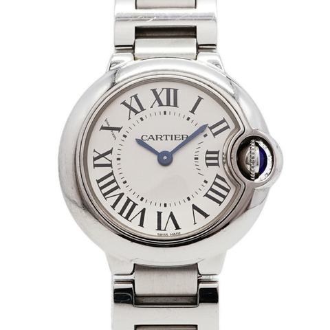 卡地亞 Ballon Bleu SM W69010Z4 銀色錶盤小姐腕錶