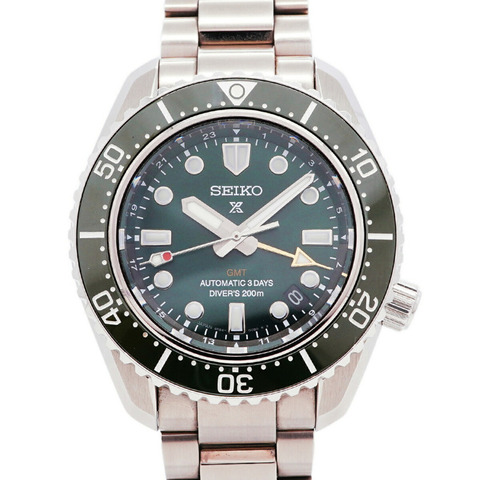 精工 Prospex 潛水員 GMT SBEJ009 6R54-00D0 綠色錶盤男士腕錶