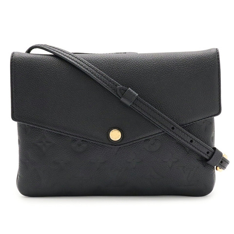 LOUIS VUITTON 路易威登 Monogram Empreinte Twice 肩背包 Pochette Noir 黑色 M50258