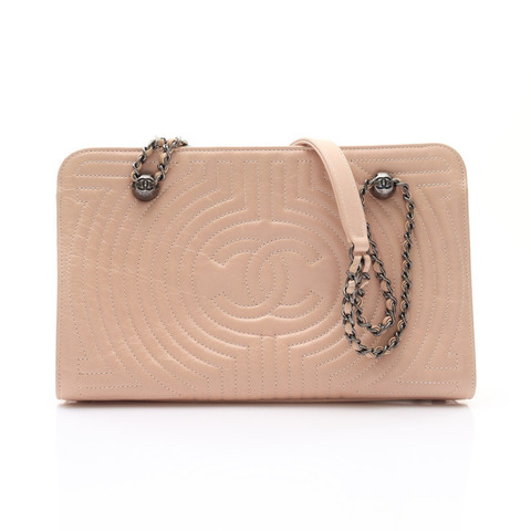CHANEL 香奈兒 Seoul Korean Garden 鍊帶手提包 粉色 牛皮 無卡
