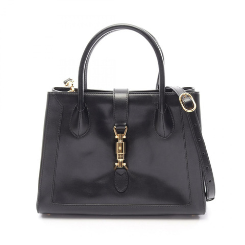 GUCCI Jackie 1961 單肩斜背包 649016 黑色皮革 二手 女士