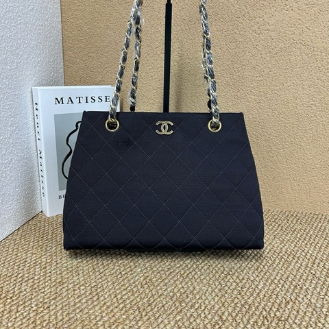 chanel/香奈兒 tote 中古黑金鍊條托特包手拎包單肩包