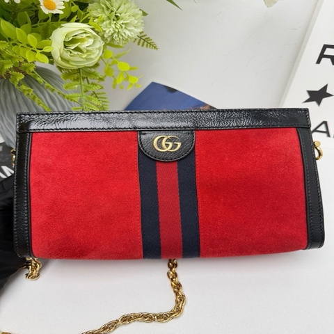 古馳Gucci  op 紅色夾子斜挎包