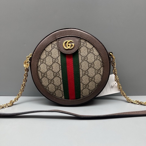 Gucci古馳 97新 老花ophidia圓餅包