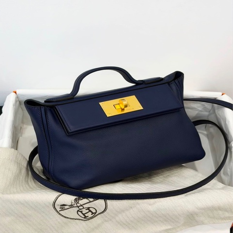 Hermes mini 2424 Bleu Saphir x ghw