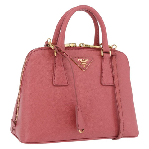 PRADA Galleria 手提包 Saffiano 2way 粉金色配色 Auth 199933V