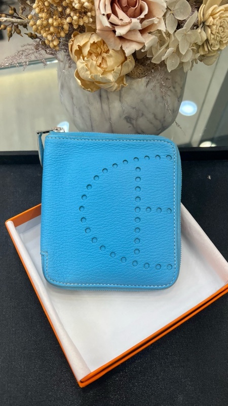 Hermès Evelyn拉鍊對折短夾