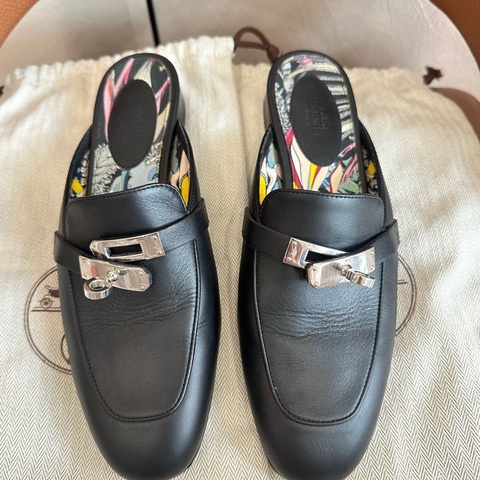 Hermes 愛馬仕 Kelly扣穆勒半拖鞋   37碼