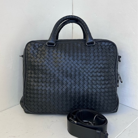 BOTTEGA VENETA 葆蝶家黑色編織手提包