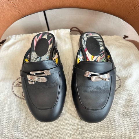 Hermes 愛馬仕 Kelly扣穆勒半拖鞋   37碼