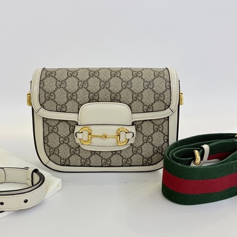 Gucci古馳 白色1955minu 雙肩帶 斜挎