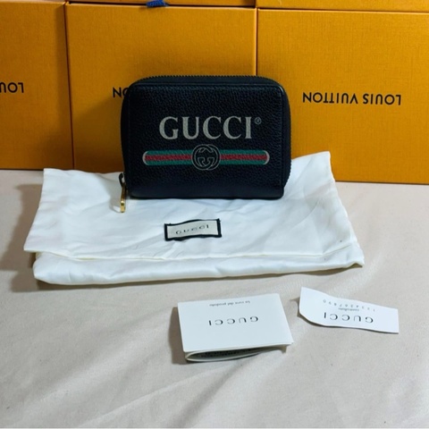 🔥 限時驚喜 月底下架 Gucci 古馳 拉鏈卡夾 零錢包 新款黑print 腰帶系列