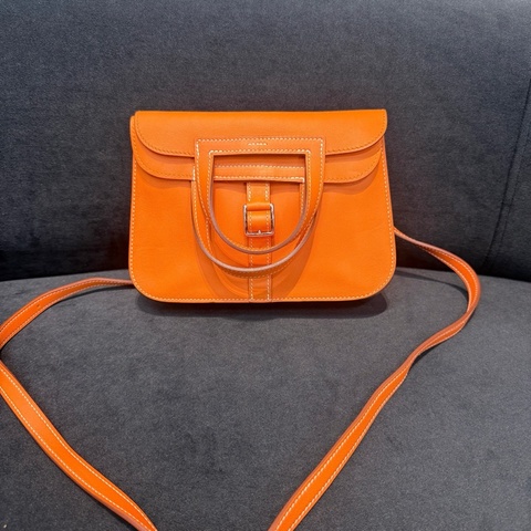 爱马仕 Hermes Halzan mini尺寸 B刻 S皮 橙色 成色有99新 好价