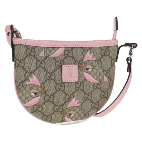 GUCCI GG Supreme 兒童 Papagallo 手提包 PVC 皮革 米色 297540 正品 199825M