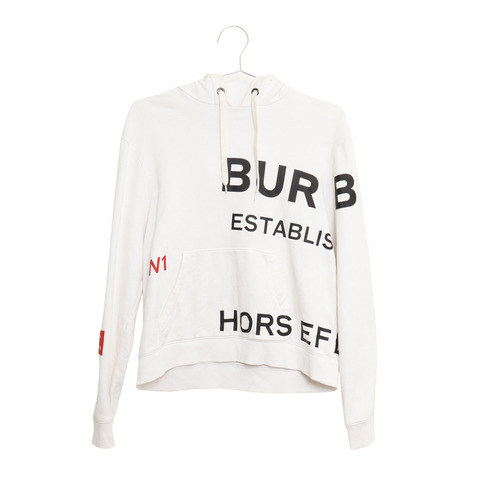 BURBERRY 巴寶莉 長袖連帽衫 M 白色 棉質 8017166