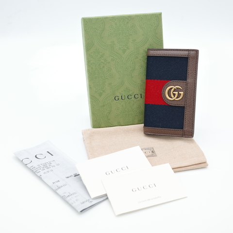 Gucci 古馳 藍色 條紋 卡包 8 卡位