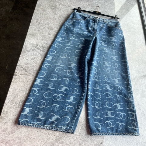 Chanel 23B蓝色双C牛仔裤fr34~~