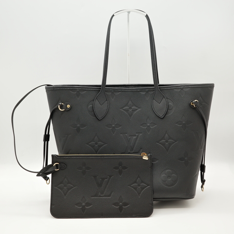 LOUIS VUITTON Neverfull MM 壓花牛皮 黑色 M45685