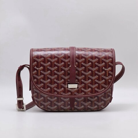 GOYARD Belvedere 郵差包 - 小號酒紅