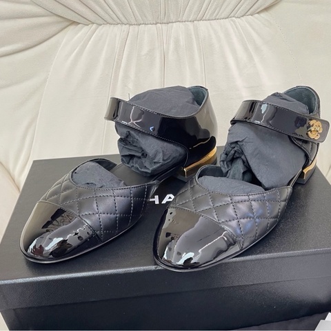 Chanel 香奈兒瑪麗珍 黑色漆皮 36碼